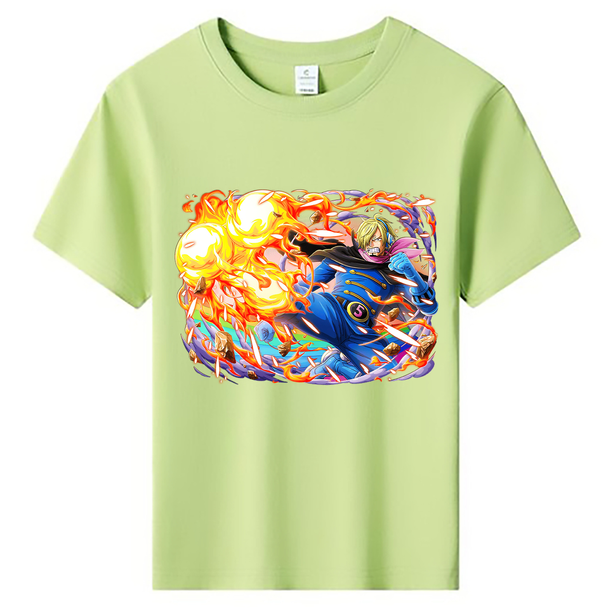 ワンピース サンジ ONE PIECE Sanji 綿100％キッズTシャツ（フロントプリント）